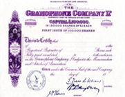 The Gramophone Company Share Certificate